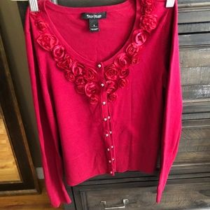 White House Black Market rose cardigan